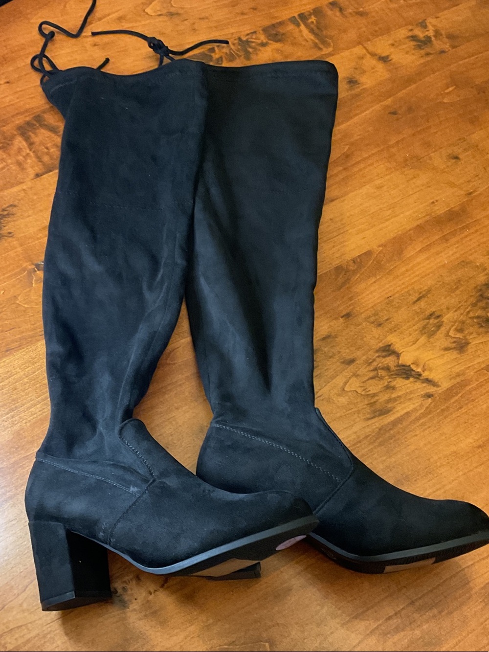 Forever New Black Over-the-Knee Block Heel Boots